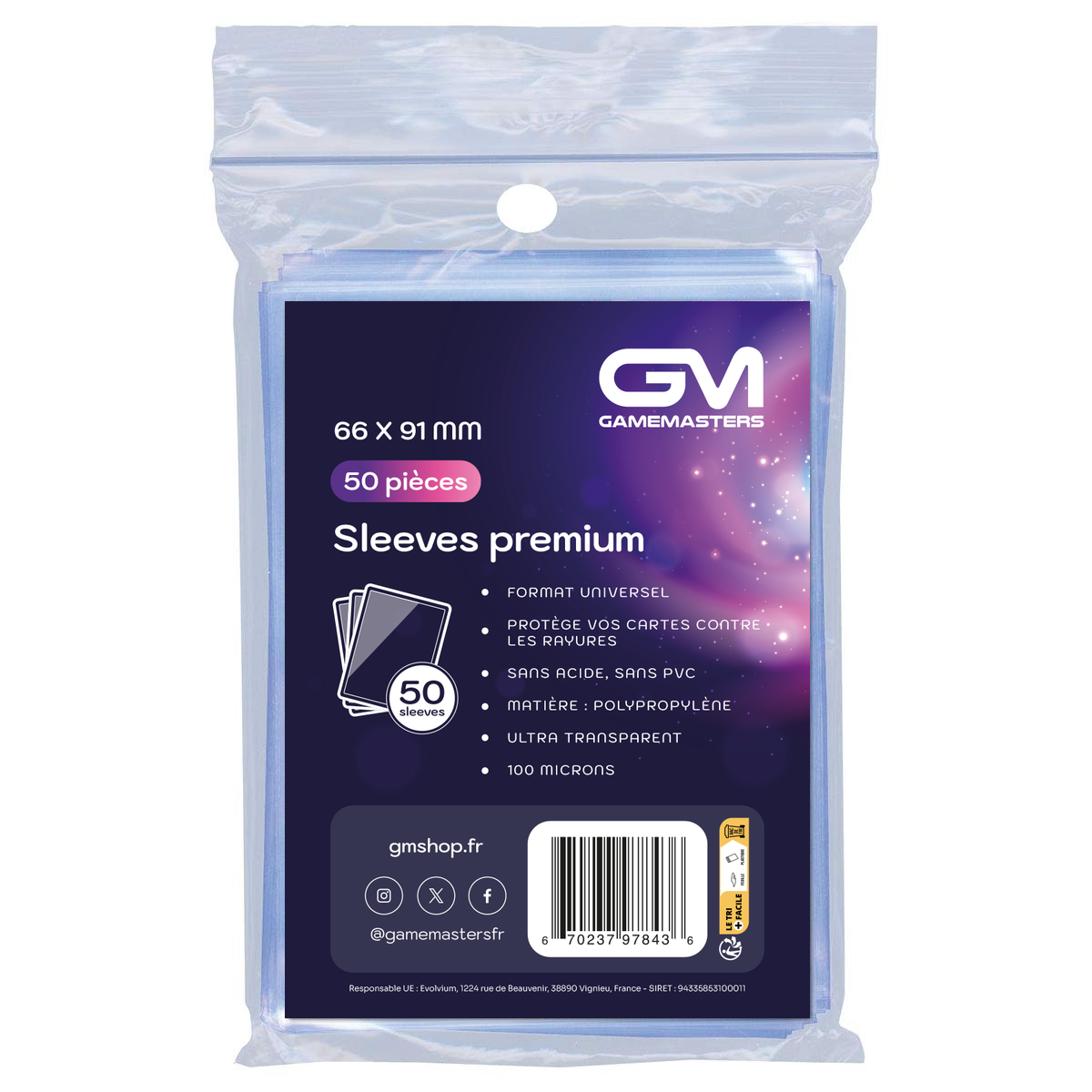 Sleeves PREMIUM GLOSS 66*91 GM